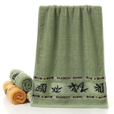 Logotipo personalizado Toalha de fibra de bambu suave e absorvente Jacquard para limpeza doméstica