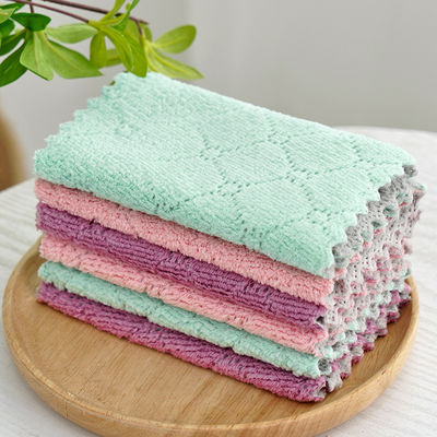 Roupa de limpeza de cozinha diária com absorção de água de dois lados e padrão de onda