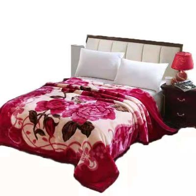 Padrão personalizado Luxo 100% Poliéster Raschel Mink Colar com tecido de microfibra