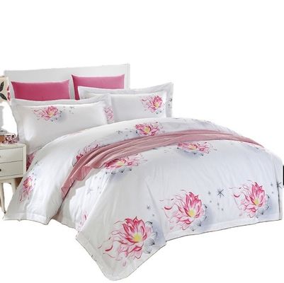 300tc estilo étnico chinês Impresso de quatro peças de algodão roupa de cama conjunto para hotel popular