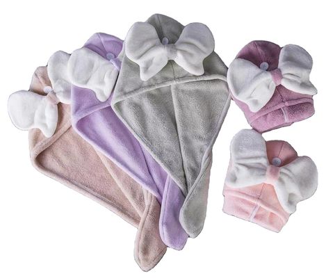 Superfine Fibra Cute Bow Cap de cabelo seco para todas as idades Rápido absorvente Ladies Hair Towel