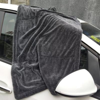 Tela de limpeza de automóveis de microfibra retangular de camada dupla Toalha absorvente para lavagem de automóveis