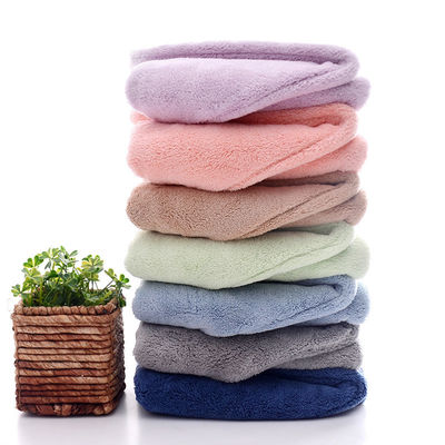 Logotipo Capuz de cabelo personalizável Absorvente e Multi-Colour Coral Fleece para banhos de banho das mulheres