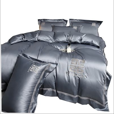 Estilo simples personalizado luxo bordado designers cama conjuntos com tamanho personalizado