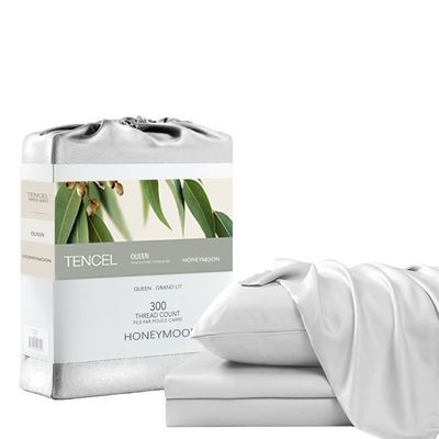 Set de lençóis de algodão Lyocell 300T colorido luxuoso suavidade para a sua roupa de casamento