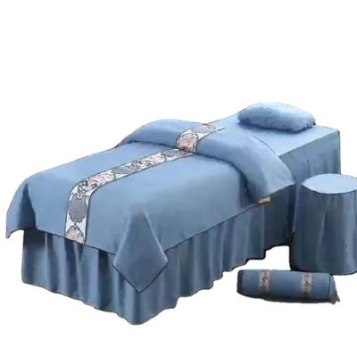 Moderno estilo massagem lençol de mesa Set de cobertura de luxo Spa Microfibra pura 4 peças de roupa de cama