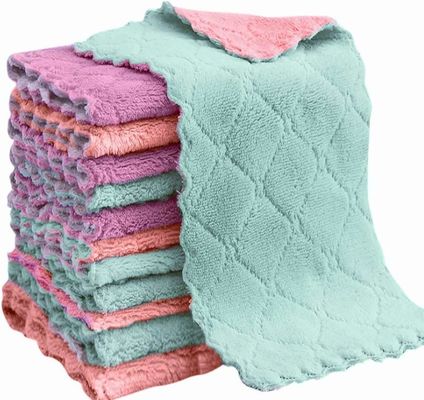 Tecido de limpeza de microfibra de design de tricô para casa Kit livre de lente e multicolorido