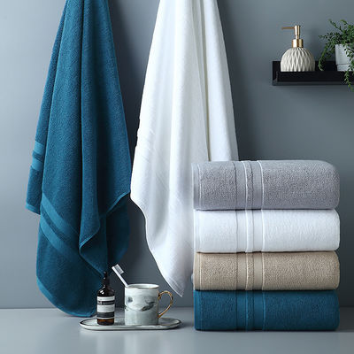 Conjunto de toalhas de banho de alta absorção luxuoso padrão de riscas espessadas com design em quadrado