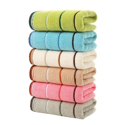 Toalha de banho em filé de cetim listrado Jacquard Material de algodão puro para clientes de todas as idades