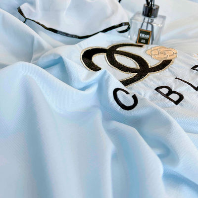 Set de roupa de cama de bordados para King Size Comforter em seda de algodão lavado de luxo
