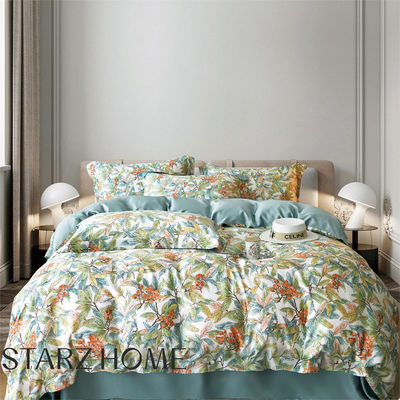 Conjunto de roupa de cama para cobertores impressos com padrão sólido e 300tc de fio