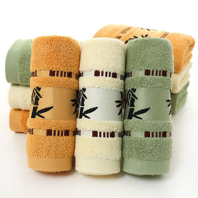 Logotipo personalizado Toalha de fibra de bambu suave e absorvente Jacquard para limpeza doméstica