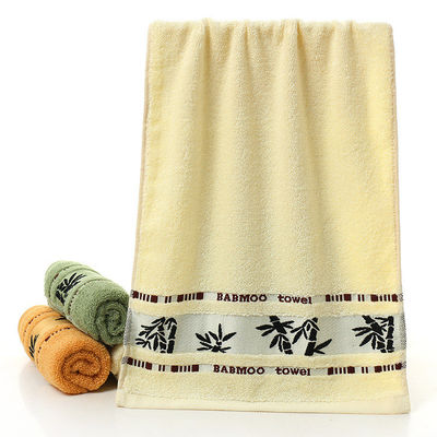 Logotipo personalizado Toalha de fibra de bambu suave e absorvente Jacquard para limpeza doméstica
