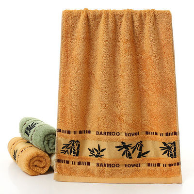 Logotipo personalizado Toalha de fibra de bambu suave e absorvente Jacquard para limpeza doméstica