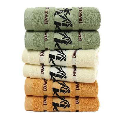 Logotipo personalizado Toalha de fibra de bambu suave e absorvente Jacquard para limpeza doméstica