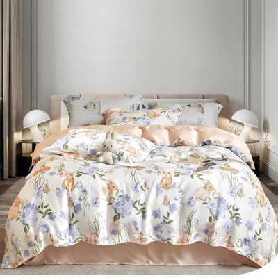 Casa personalizar Impressão Queen King tamanho de algodão cama conjuntos com plantas flores e plantas