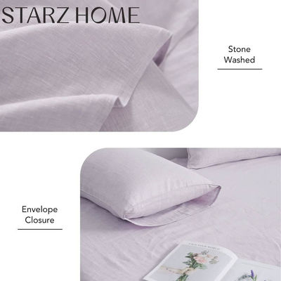Conjunto de roupa de cama descartável para todas as estações de verão 100% de pano de linho com cobertura elástica e melhor avaliado