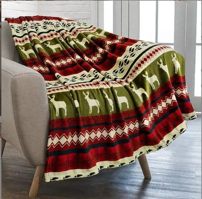 Super suave tamanho personalizado flanel lançar cobertor em estilo de férias decorações impressas