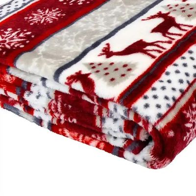 Super suave tamanho personalizado flanel lançar cobertor em estilo de férias decorações impressas