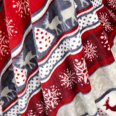 Super suave tamanho personalizado flanel lançar cobertor em estilo de férias decorações impressas
