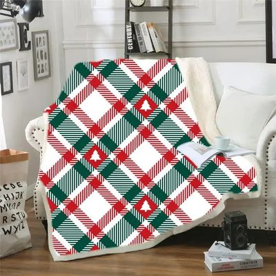 Natal personalizado impresso sherpa lançar suave acolhedor blusa de lã cobertores para sofá roupa de cama Inverno