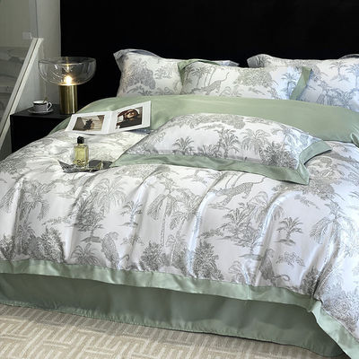 Solid Random Designs Quilts Luxury Bedding Set com bordados de seda de algodão lavado