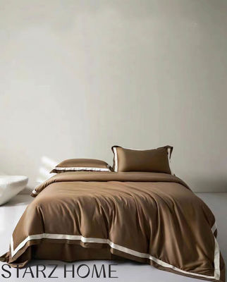 Set de roupa de cama 100% de algodão de tamanho personalizado Cobertura de cobertor e lençol de cama para hotéis de luxo de 5 estrelas