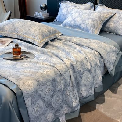 Padrões Nacionais Cores Grau de Resistência de Gelo Set de roupa de cama de seda Lenço de cama para cama de 2,0 m