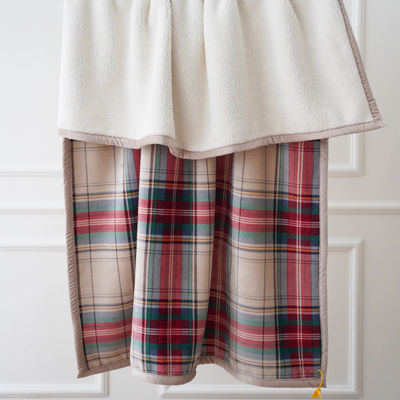 Sofá em placas personalizado popular flanel sherpa fleece lançar cobertor para altos padrões