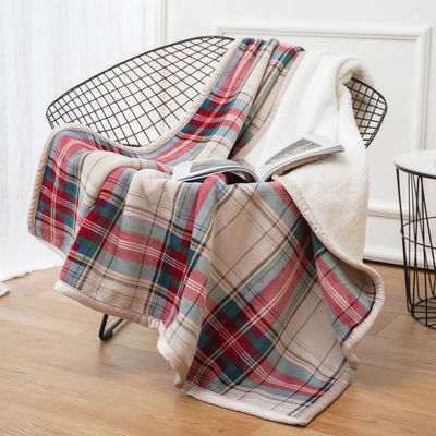 Sofá em placas personalizado popular flanel sherpa fleece lançar cobertor para altos padrões