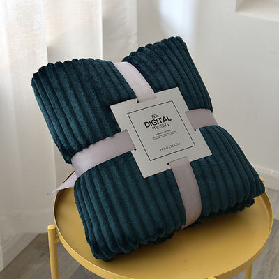 Popular Super Soft Solid Color 100 Poliéster Listrado Lançar Cobertura para Design Moderno