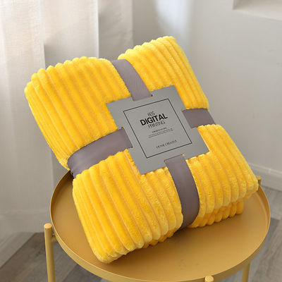 Popular Super Soft Solid Color 100 Poliéster Listrado Lançar Cobertura para Design Moderno