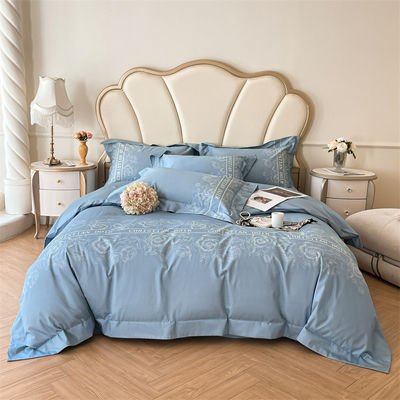 200TC Embroidery de seda de algodão lavado 4 Pcs Set de roupa de cama King Size com contagem de fios 200TC