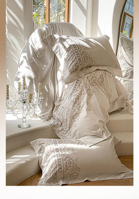 200TC Embroidery de seda de algodão lavado 4 Pcs Set de roupa de cama King Size com contagem de fios 200TC