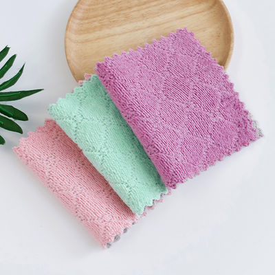Roupa de limpeza de cozinha diária com absorção de água de dois lados e padrão de onda