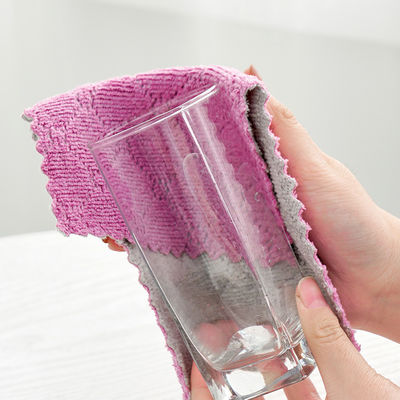 Roupa de limpeza de cozinha diária com absorção de água de dois lados e padrão de onda