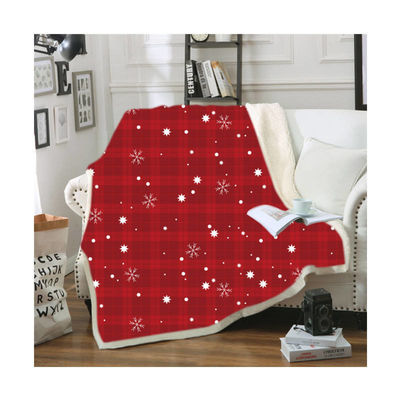 Natal personalizado impresso sherpa lançar suave acolhedor blusa de lã cobertores para roupa de cama
