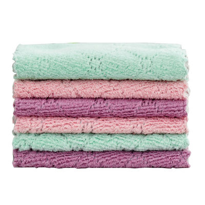 Roupa de limpeza de cozinha diária com absorção de água de dois lados e padrão de onda