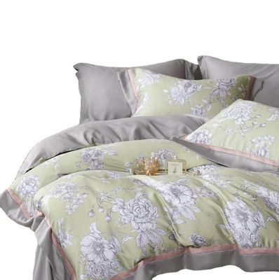 Conjunto de lençóis de algodão 100% impresso Conjunto de lençóis de cama para conforto doméstico