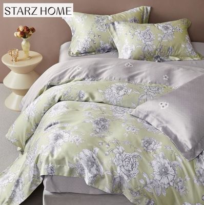 Conjunto de lençóis de algodão 100% impresso Conjunto de lençóis de cama para conforto doméstico