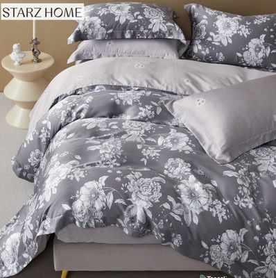 Conjunto de lençóis de algodão 100% impresso Conjunto de lençóis de cama para conforto doméstico