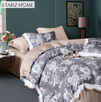 Conjunto de lençóis de algodão 100% impresso Conjunto de lençóis de cama para conforto doméstico