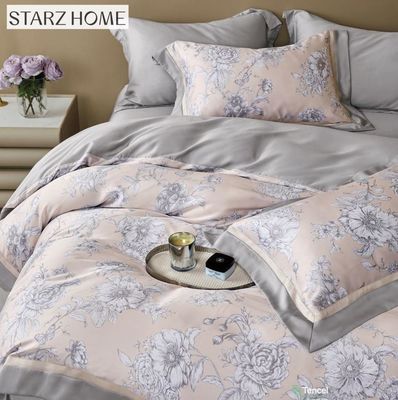 Conjunto de lençóis de algodão 100% impresso Conjunto de lençóis de cama para conforto doméstico