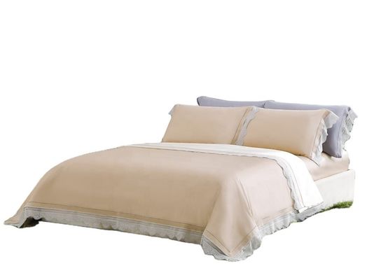 3-4 kg de luxo Satin Silk Set de roupa de cama de hotel com belo padrão Jacquard requintado