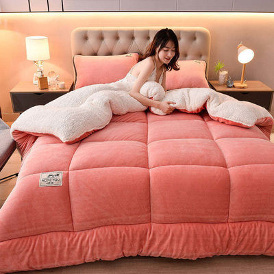 Oeko-Tex Certified Light Pink Solid Comforter Set para Adolescente Cama Gêmea Design Tricotado