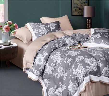Padrão infinito Tipo 300tc Conta de fios Lençóis de cama em floral Impresso 100% algodão