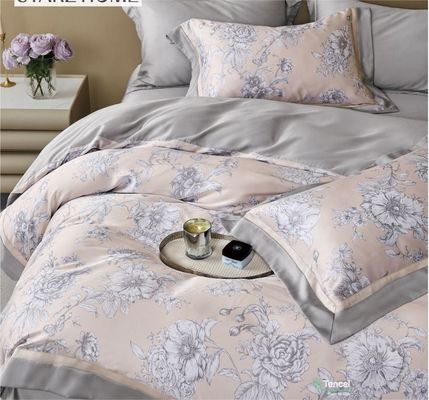Padrão infinito Tipo 300tc Conta de fios Lençóis de cama em floral Impresso 100% algodão