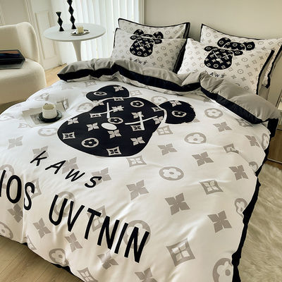 King Size Set de roupa de cama 100% Poliéster 3D Impresso Cobertura de cama Luxo Lençóis de cama estilo moderno