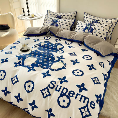 King Size Set de roupa de cama 100% Poliéster 3D Impresso Cobertura de cama Luxo Lençóis de cama estilo moderno