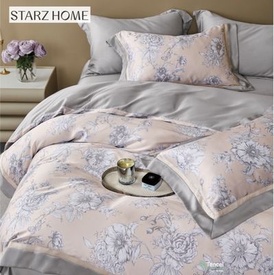 Luxury Home Textile Floral Impressed 100% Sheets de algodão